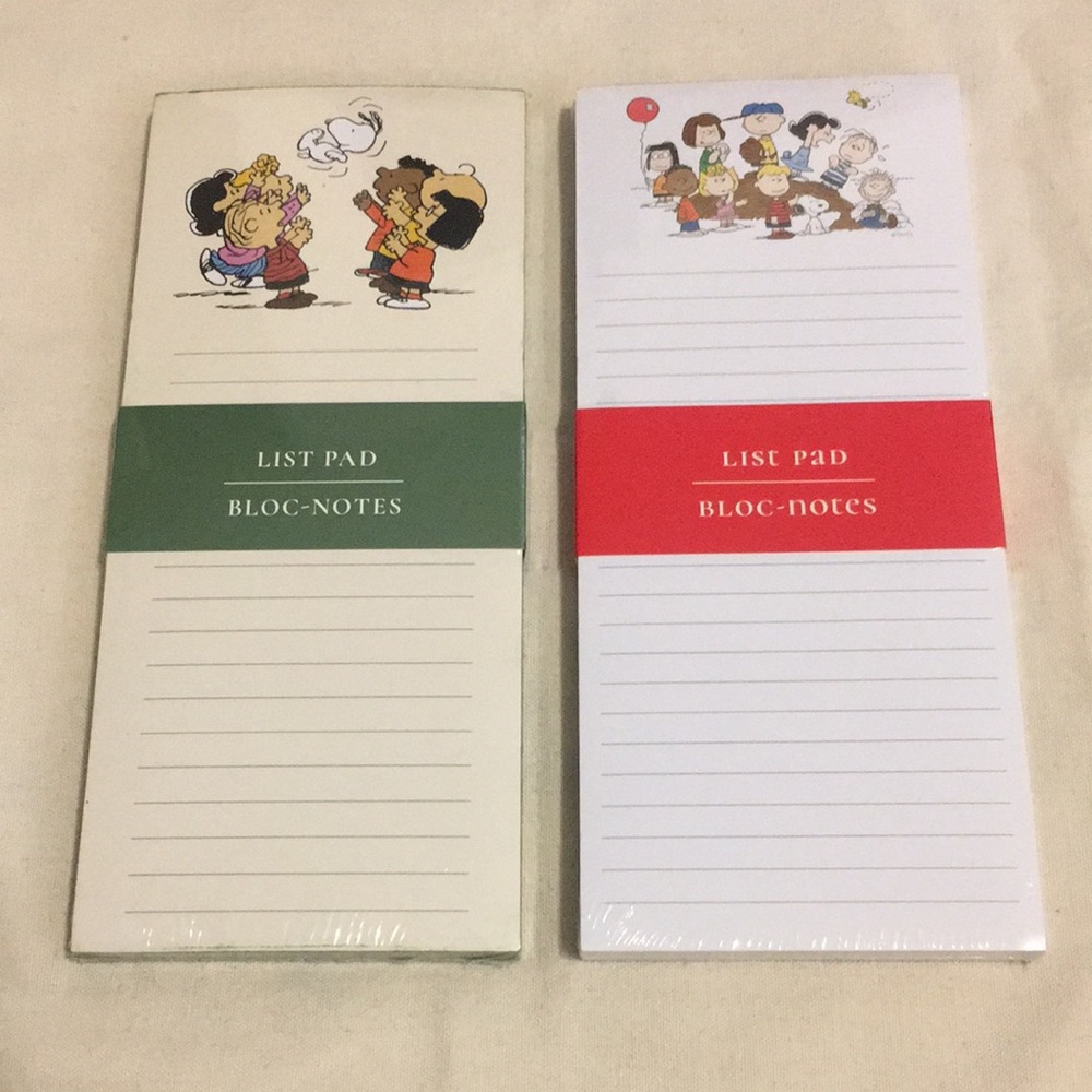 Peanuts List Pads Set of 2